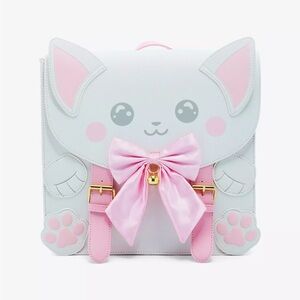 White‎ Kawaii Cat Mini Backpack Hot Topic
